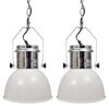 vidaXL loftslampe i metal 2 stk. h&oslash;jdejusterbar moderne hvid