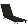 vidaXL Solseng Pude GEMERT 100% polyester Sort 200 x 55 x 3 cm