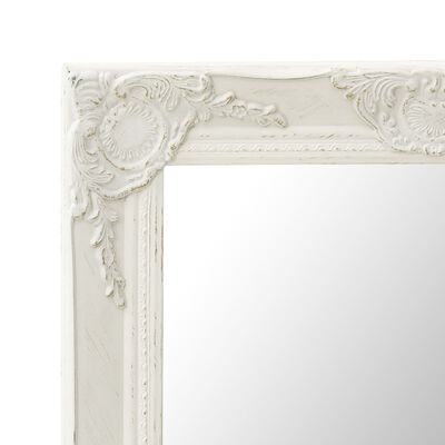 vidaXL vægspejl 60x40 cm barokstil hvid