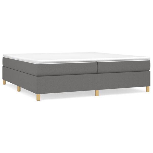 vidaXL Boxspring sengeramme 200x200 cm stof mørkegrå