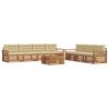 vidaXL Udend&oslash;rs sofagruppe med pude 8 pcs Naturlig og Beige