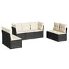 vidaXL sofas&aelig;t til haven 7 dele med hynder polyrattan sort