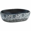 vidaXL h&aring;ndvask til bordplade 47x33x13 cm oval keramik sort og bl&aring;