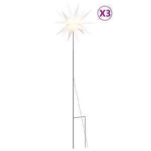 vidaXL juledekoration m. LED-lys og jordspyd 3 stk. 35 cm foldbar hvid