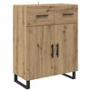 vidaXL Highboard Artisan Egetr&aelig; 69,5 x 34 x 180 cm Konstrueret tr&aelig;