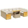 vidaXL sofas&aelig;t til haven 10 dele med hynder polyrattan beige
