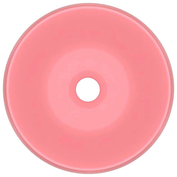 vidaXL luksuri&oslash;s h&aring;ndvask 40x15 cm rund keramisk mat pink