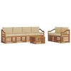 vidaXL Udend&oslash;rs sofagruppe 7 pcs Naturlig og Beige Massivt Akacietr&aelig;