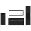 vidaXL m&oslash;bels&aelig;t til badev&aelig;relse 4 dele konstrueret tr&aelig; sort
