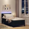 vidaXL Box spring seng med madras med LED Sort 90 x 200 cm Stof