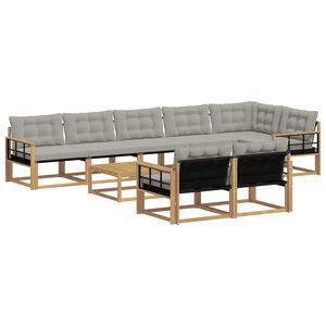 vidaXL Udend&oslash;rs sofagruppe 9 pcs Hvid og lysegr&aring; 79 x 79 x 37 cm