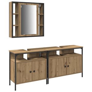 vidaXL Badev&aelig;relsesvaske 3 stk. Brun 80 x 30 x 60 cm Konstrueret tr&aelig;