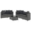 vidaXL sofas&aelig;t til haven 6 dele med hynder polyrattan gr&aring;