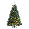 vidaXL kunstigt juletr&aelig; 300 LED'er og kugles&aelig;t h&aelig;ngslet 210 cm