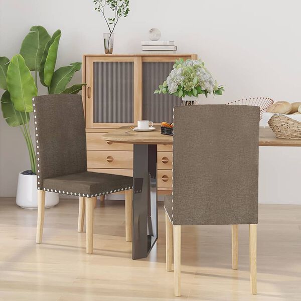 vidaXL spisebordsstole 2 stk. stof gr&aring;brun