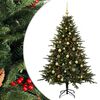 vidaXL Kunstigt juletr&aelig; med julekugle 120 cm 150 LED'er Varm hvid