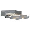 vidaXL daybed med udtr&aelig;k og skuffer 100x190 cm stof lysegr&aring;