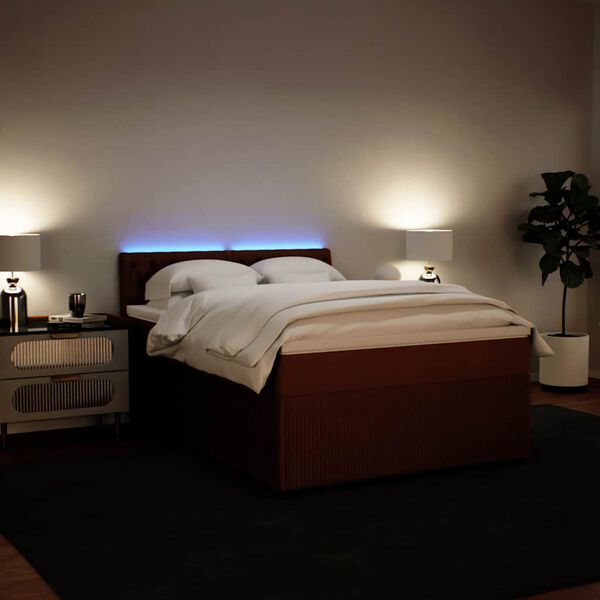 vidaXL kontinentalseng med madras 140x200 cm fl&oslash;jl lyser&oslash;d