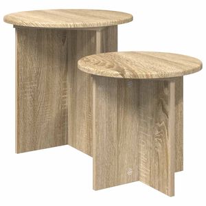 vidaXL Sidebordss&aelig;t 2 stk. Sonoma-eg &Oslash; 45 x 45 cm Konstrueret tr&aelig;