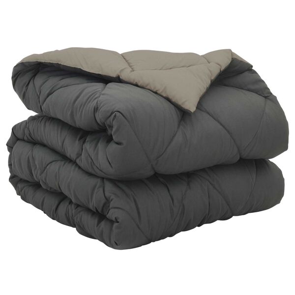 vidaXL Hel&aring;rs dyne Lys gr&aring; og antracit 220 x 155 cm Mikrofiber