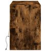 vidaXL væghængt tv-bord med LED-lys 130x31x45 cm røget egetræsfarve