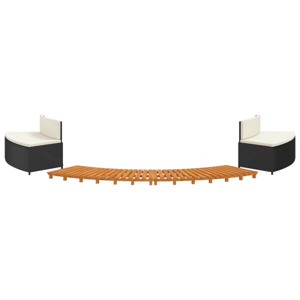 vidaXL spakant polyrattan og massivt akacietr&aelig; sort