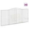 vidaXL buede gabionkurve 8 stk. 400x30x180/200 cm galvaniseret jern