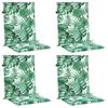 vidaXL stolehynder med lav ryg 4 stk. stof bladmønster