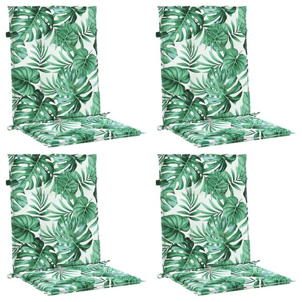 vidaXL stolehynder med lav ryg 4 stk. stof bladmønster