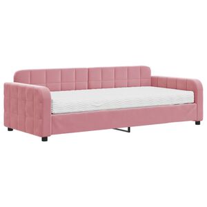 vidaXL daybed med madras 90x200 cm velour pink
