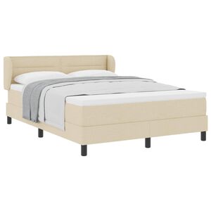 vidaXL Box spring seng med madras Creme 140 x 190 cm Stof