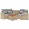 vidaXL Sofa S&aelig;t 6 stk. Beige og lys gr&aring; Poly Rattan og St&aring;l