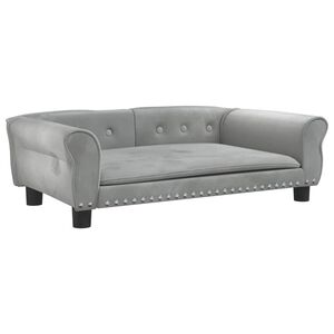 vidaXL hundeseng 95x55x30 cm velour lysegr&aring;