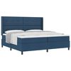 vidaXL Box spring seng med pude med hovedg&aelig;rde Bl&aring; 200 x 200 cm Stof