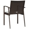 vidaXL havestole med hynder 6 stk. 56,5x57x83 cm polyrattan brun