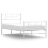 vidaXL sengeramme med sengegavl og fodg&aelig;rde 107x203 cm metal hvid