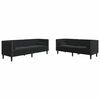 vidaXL Stue Sofa 2 stk. Sort Fl&oslash;jl