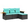 vidaXL sofas&aelig;t til haven 4 dele med hynder polyrattan sort