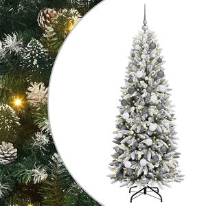 vidaXL Kunstigt juletr&aelig; Hvid 180 cm PVC og plastik og st&aring;l og PE