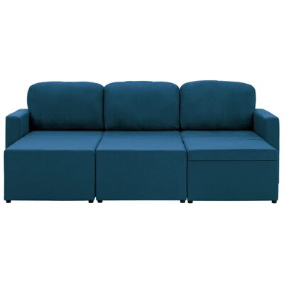 vidaXL 3-personers sovesofa modulær stof blå