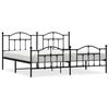 vidaXL sengeramme med sengegavl og fodg&aelig;rde 200x200 cm metal sort