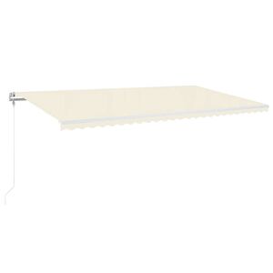 vidaXL markise m. LED + vindsensor 600x300 cm automatisk cremefarvet