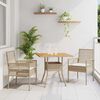 vidaXL Have Spisebordss&aelig;t 3 pcs Beige Poly rattan