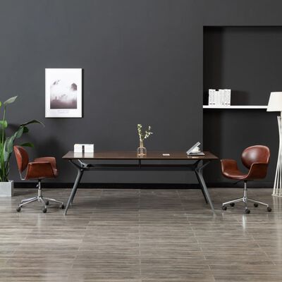 vidaXL drejelige spisebordsstole 2 stk. kunstlæder brun