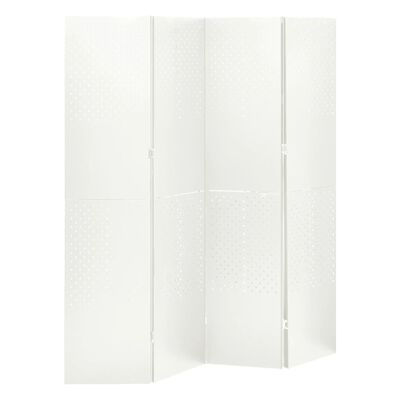 vidaXL 4-panels rumdelere 2 stk. 160x180 cm stål hvid