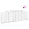 vidaXL buede gabionkurve 25 stk. 400x30x120/140 cm galvaniseret jern