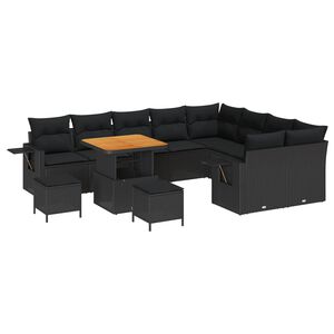 vidaXL Havesofa S&aelig;t 12 stk. 11-Antal s&aelig;der Sort polyrattan