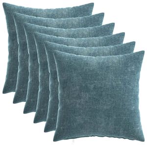 vidaXL Pudebetr&aelig;k 6 stk. HEERLEN Bl&aring; 40 x 40 cm Chenille Stof