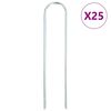 vidaXL jordpl&oslash;kker 25 stk. U-facon 20x3,5 cm galvaniseret st&aring;l