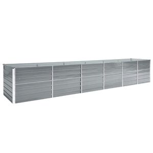 vidaXL forh&oslash;jet plantekasse 480x80x77 cm galvaniseret st&aring;l gr&aring;